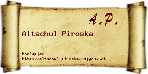Altschul Piroska névjegykártya
